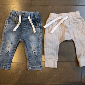 Little Bipsy BUNDLE -Blue Denim & Waffle Joggers